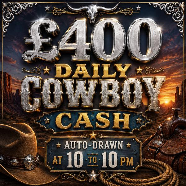 COWBOY CASH DRAW – £400 FOR 40P