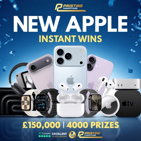Apple Instant Wins – 4,000 Prizes – £150,000 Prize Fund