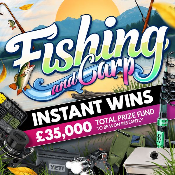 Fishing & Carp Instant Wins – 1,500 Prizes – £35,000 Prize Fund
