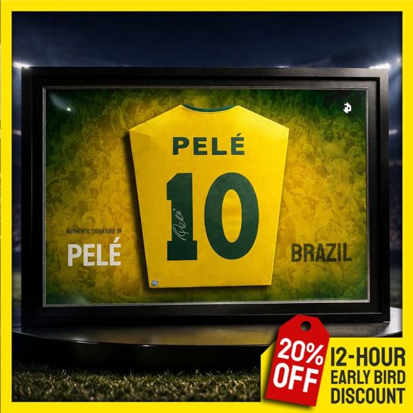 Pele Signed Brazil Shirt Display!