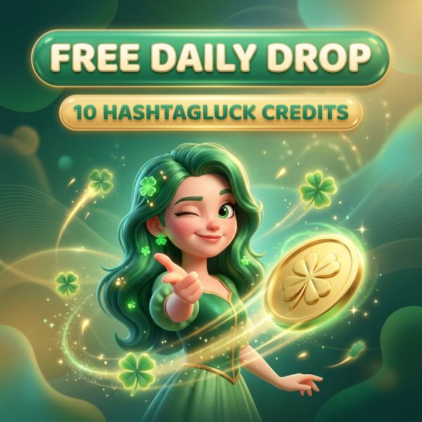 FREE DAILY DROP! WIN 10 HASHTAGLUCK CREDITS!