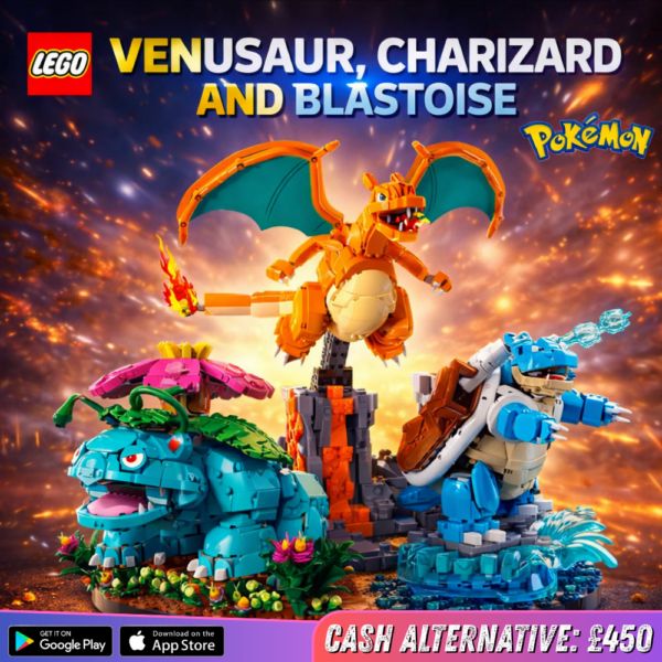 LEGO VENUSAUR, CHARIZARD AND BLASTOISE