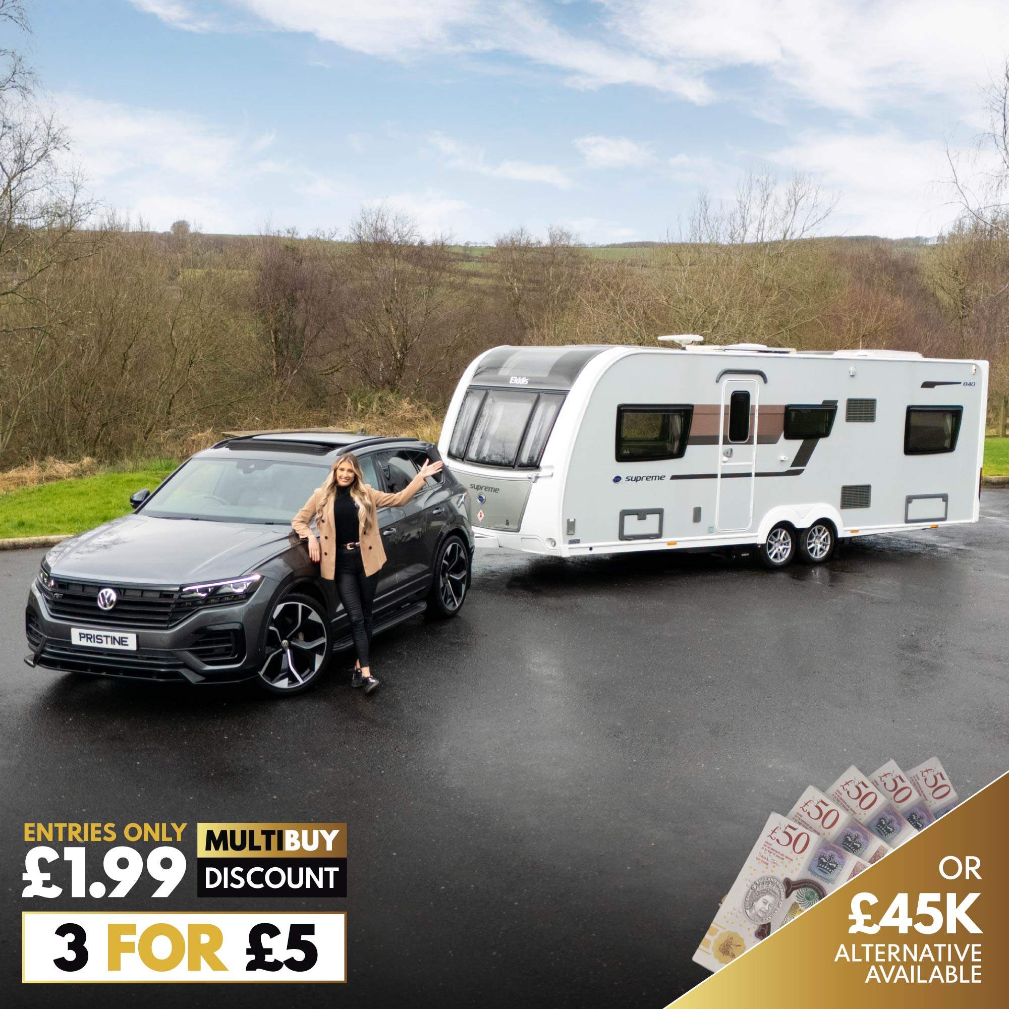 Volkswagen Touareg 3.0 V6 R-Line & Elddis Supreme 840 6 Berth