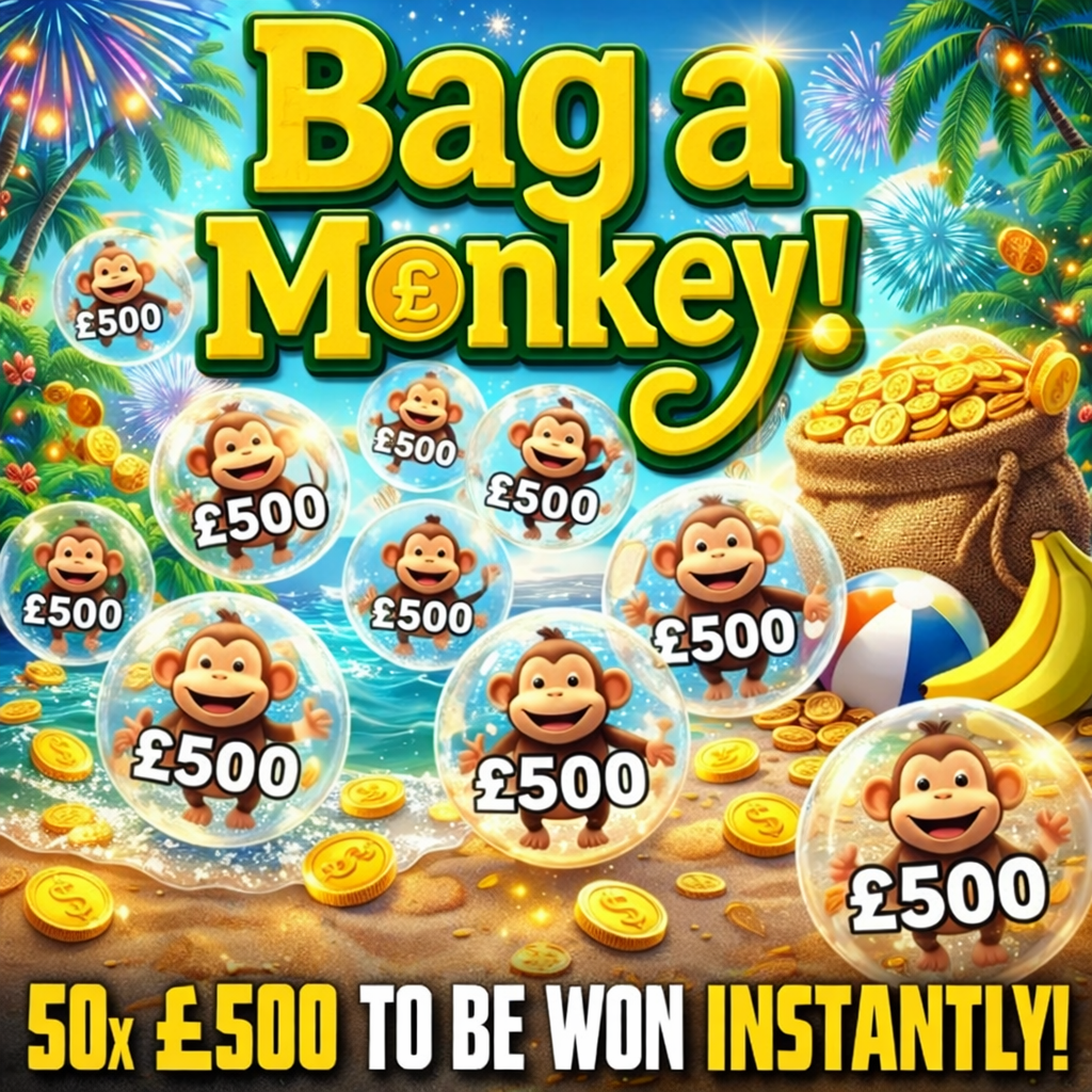 BAG A MONKEY – 50 X £500 CASH INSTANTS#9