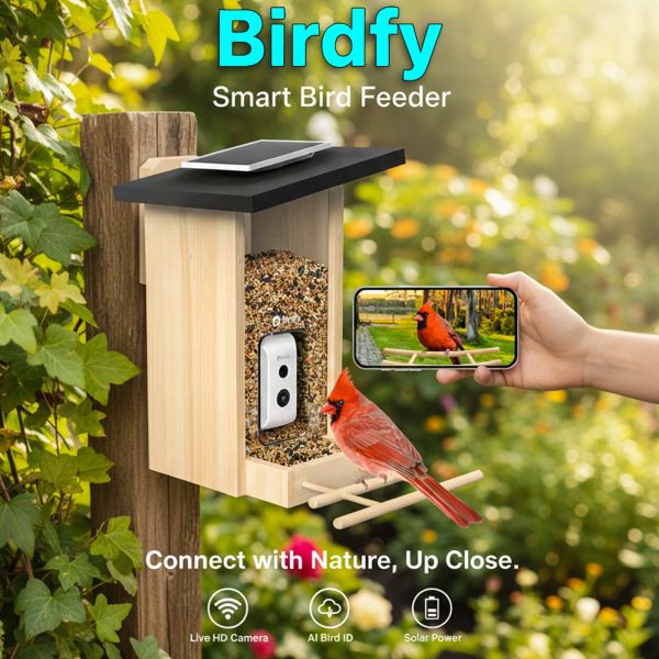 BIRDFY FEEDER – WOODEN SMART BIRD FEEDER!