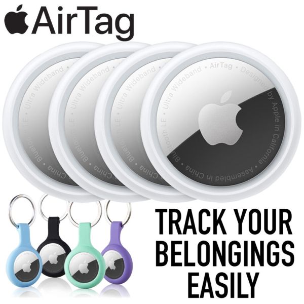 Apple AirTags x4 Pack With x4 Holders – Help Track And Find Your...