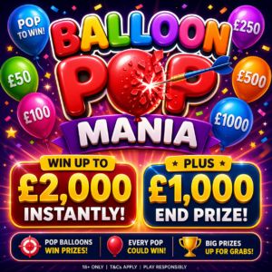 Balloon Pop Mania – £1,000 End Prize