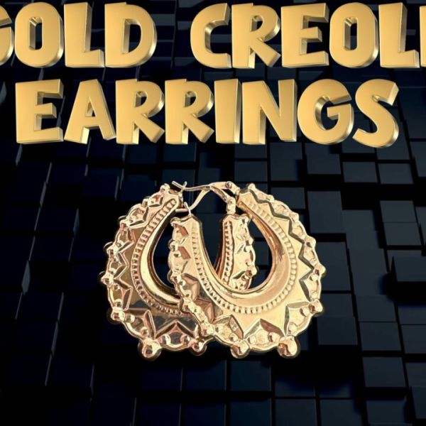 9ct GOLD LARGE GYPSY CREOLE EARRINGS