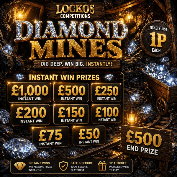1P DIAMOND MINDS! £500 END PRIZE! WIN UP TO £1,000 CASH INSTANTLY!
