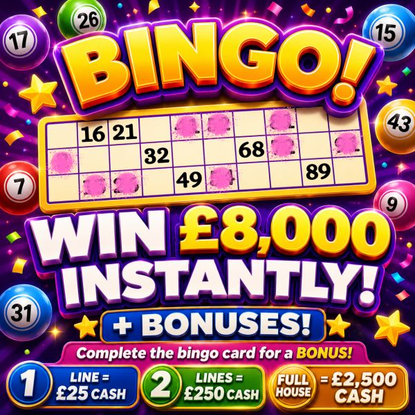 BONUS BINGO! WIN BIG INSTANTLY + GET BINGO FOR HUGE BONUSES!
