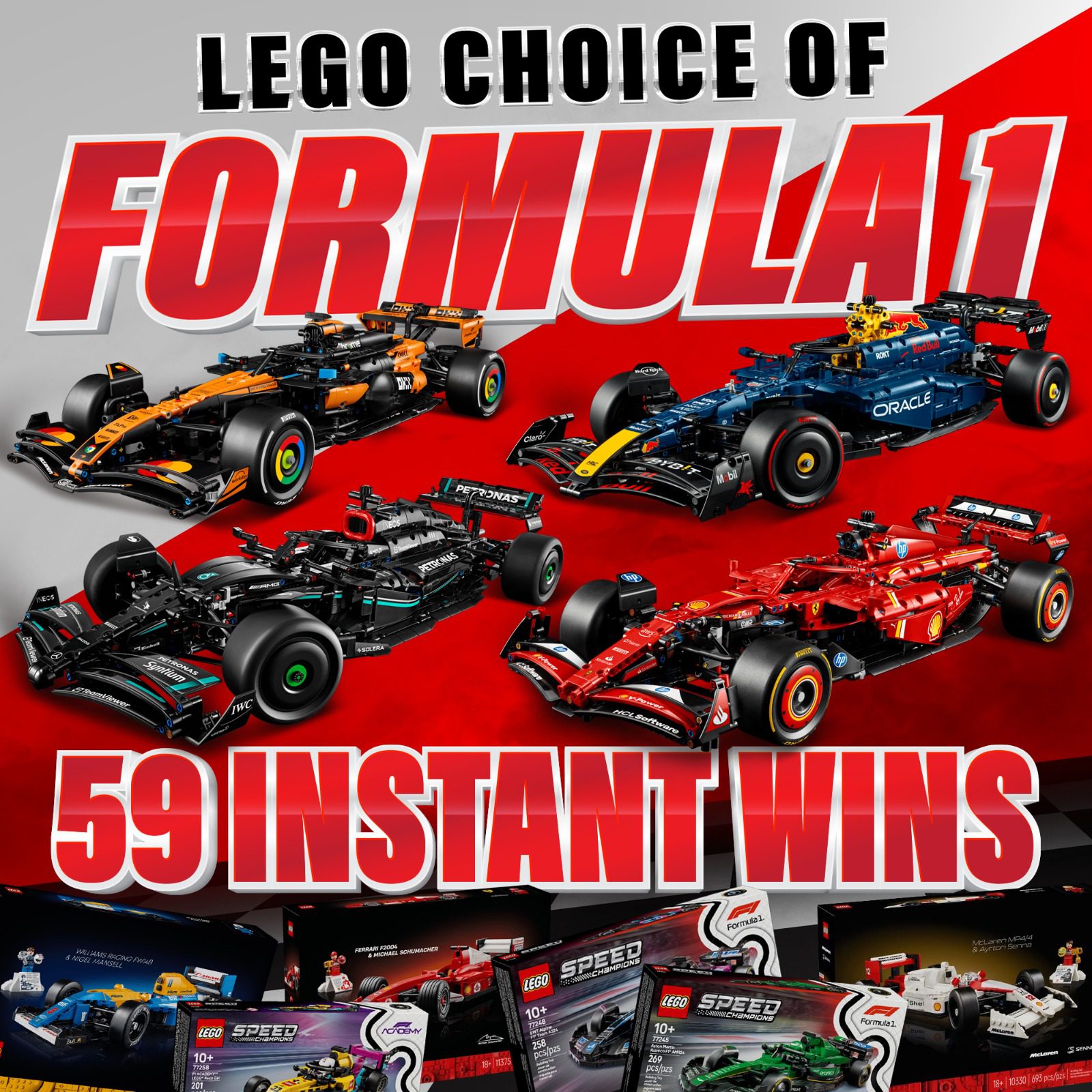 CHOICE OF LEGO FORMULA 1 CAR | 59X INST WINS!